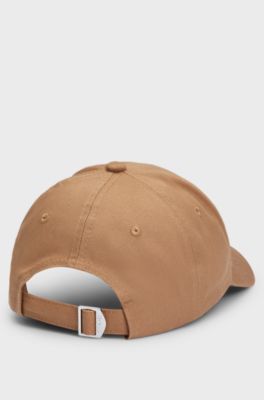 Cotton-twill cap with embroidered logo, Beige