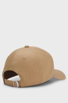 Cotton-twill cap with embroidered logo, Beige