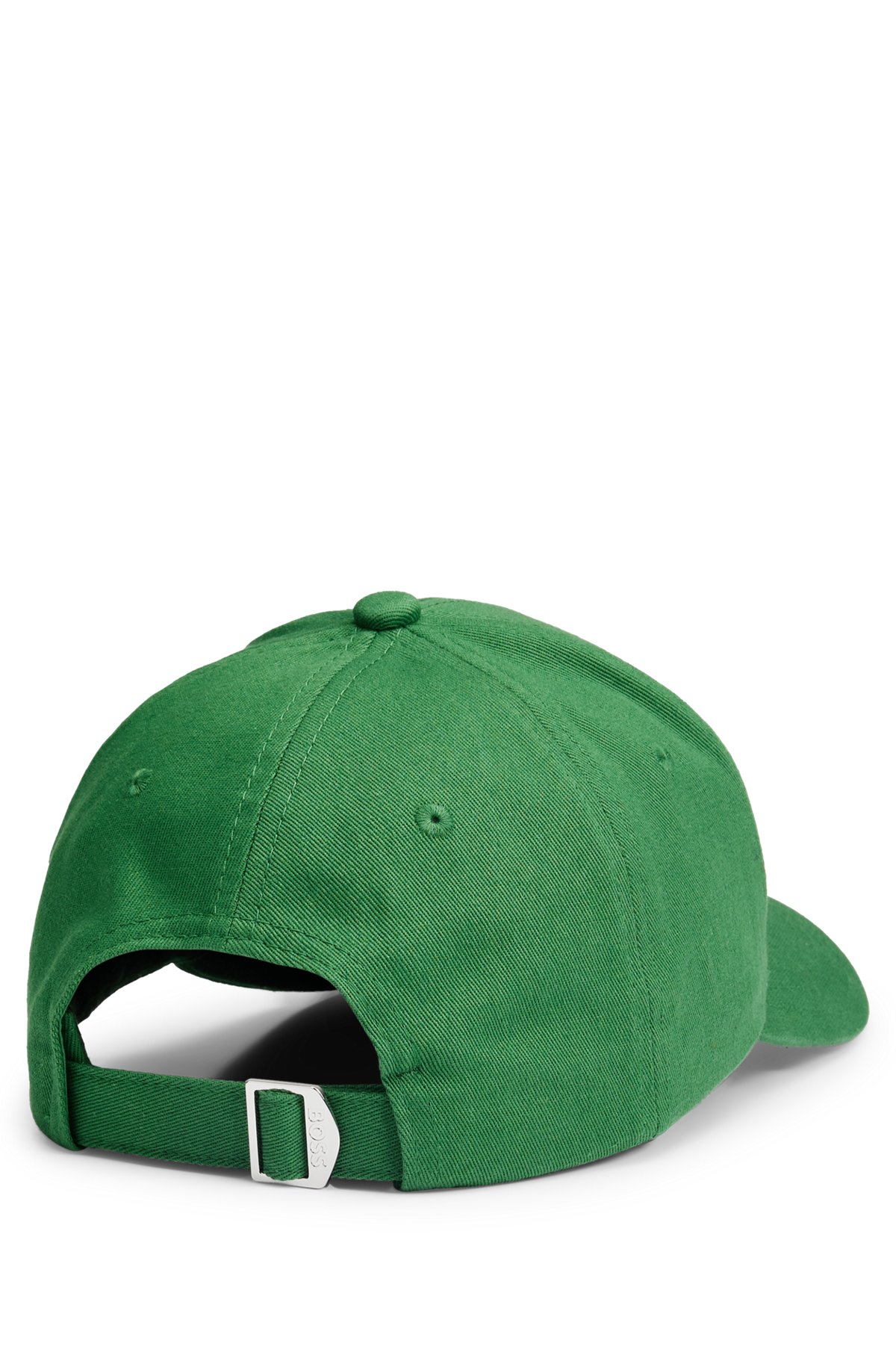 Cotton-twill six-panel cap with embroidered logo, Green