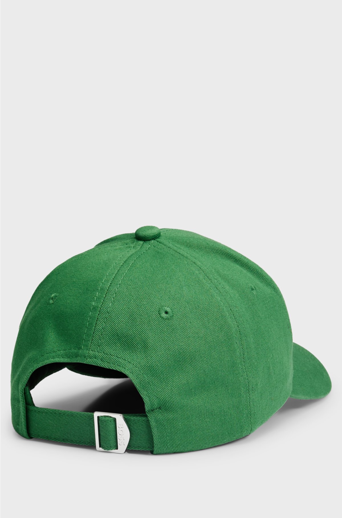 Cotton-twill six-panel cap with embroidered logo, Green