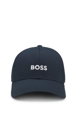 Boss Uomo Blu Scuro Cappellino In Twill Di Cotone Con Logo Ricamato