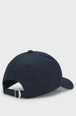 Cappellino in twill di cotone con logo ricamato, Blu scuro