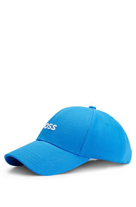 Cotton-twill six-panel cap with embroidered logo, Blue