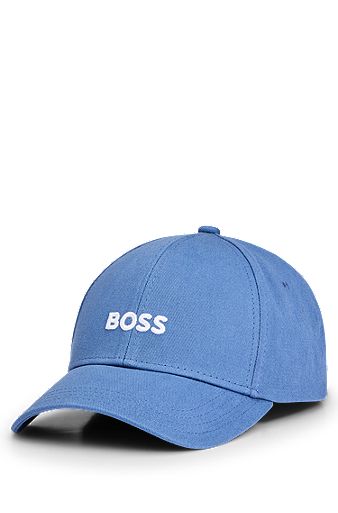 Cotton-twill six-panel cap with embroidered logo, Light Blue