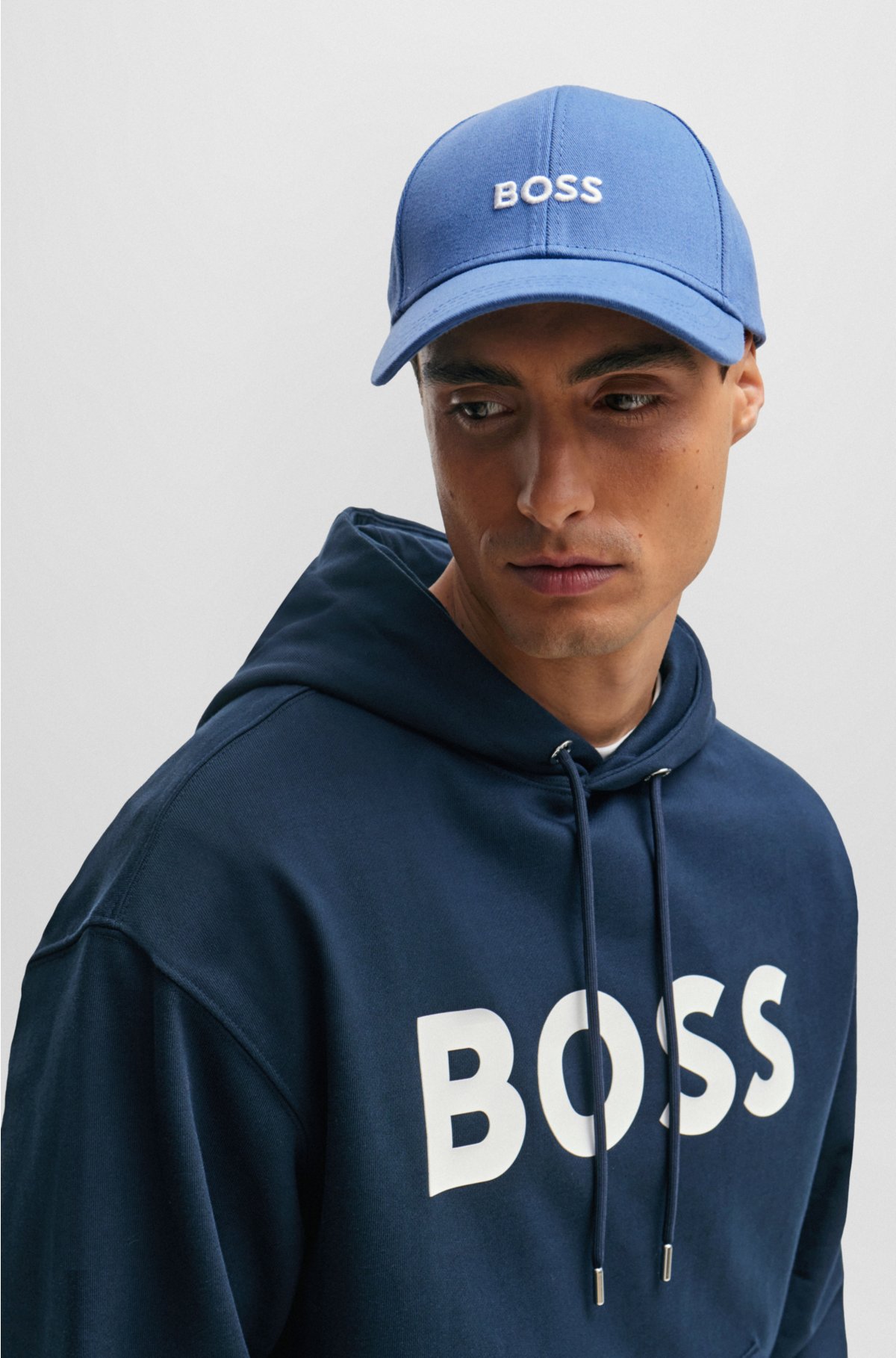 BOSS - Cap aus sechs Baumwoll-Twill Logo-Stickerei und Bahnen mit