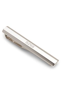 Brass tie bar with engraved logo
