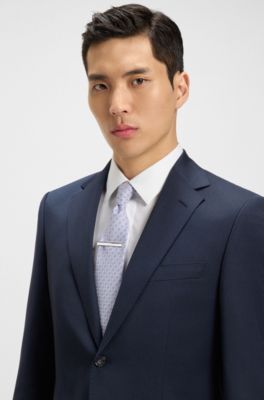 Brass tie bar with engraved logo, Silver tone