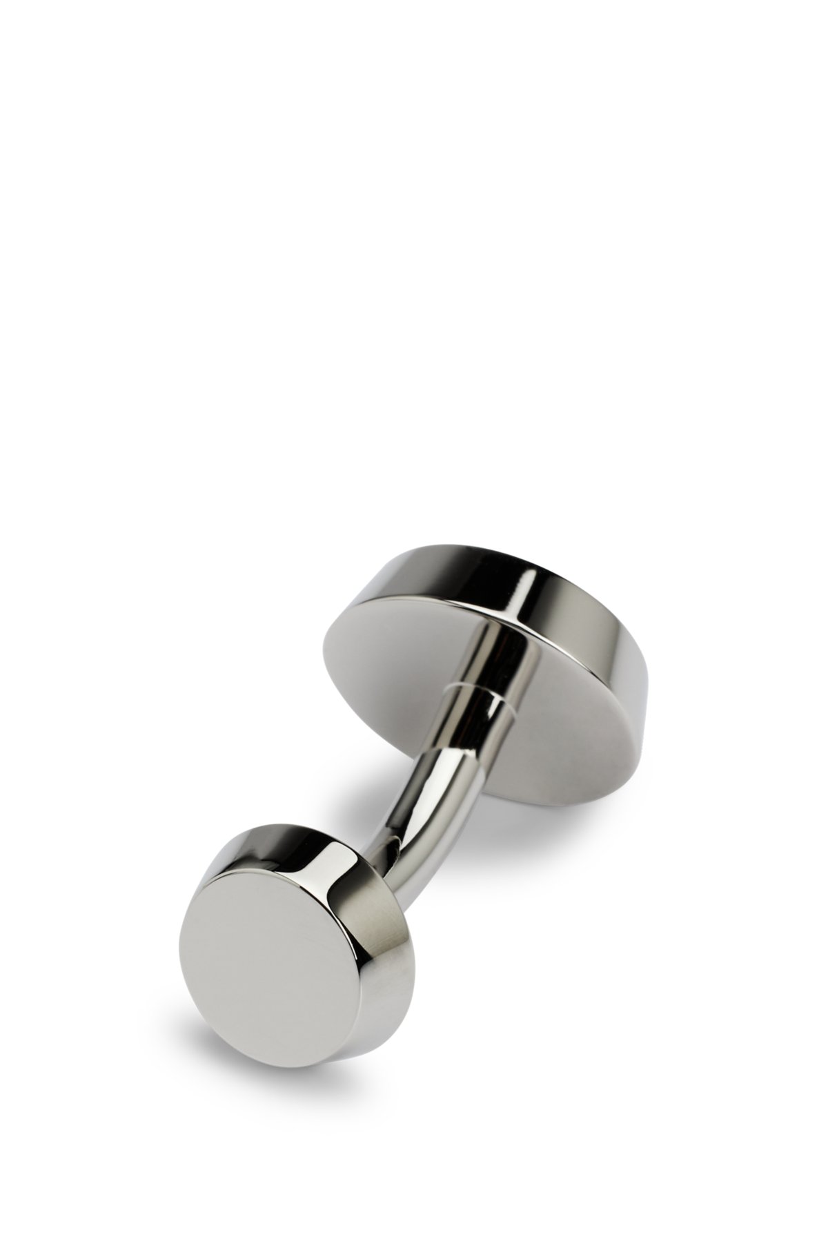 BOSS - Round cufflinks with enamel insert and etched logo