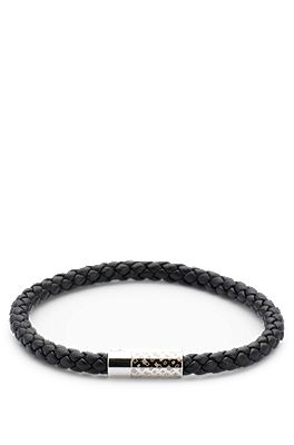 Mens leather bracelet outlet hugo boss