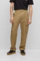 Cargo-style trousers in cotton satin, Light Brown