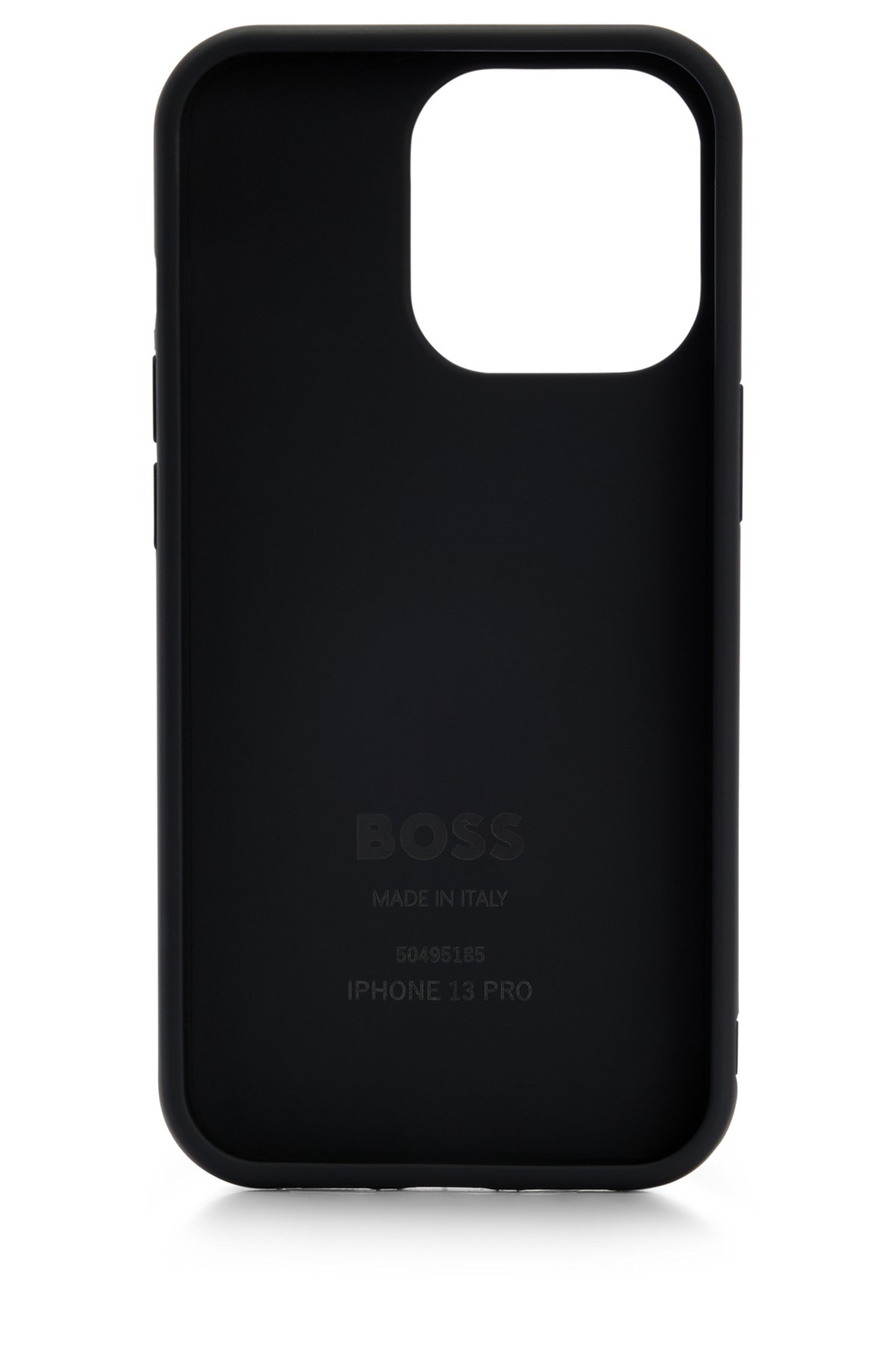 BOSS x Khaby phone case with all-over monograms, Black