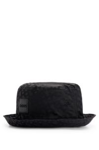 Bob à monogrammes et badge logo, Noir
