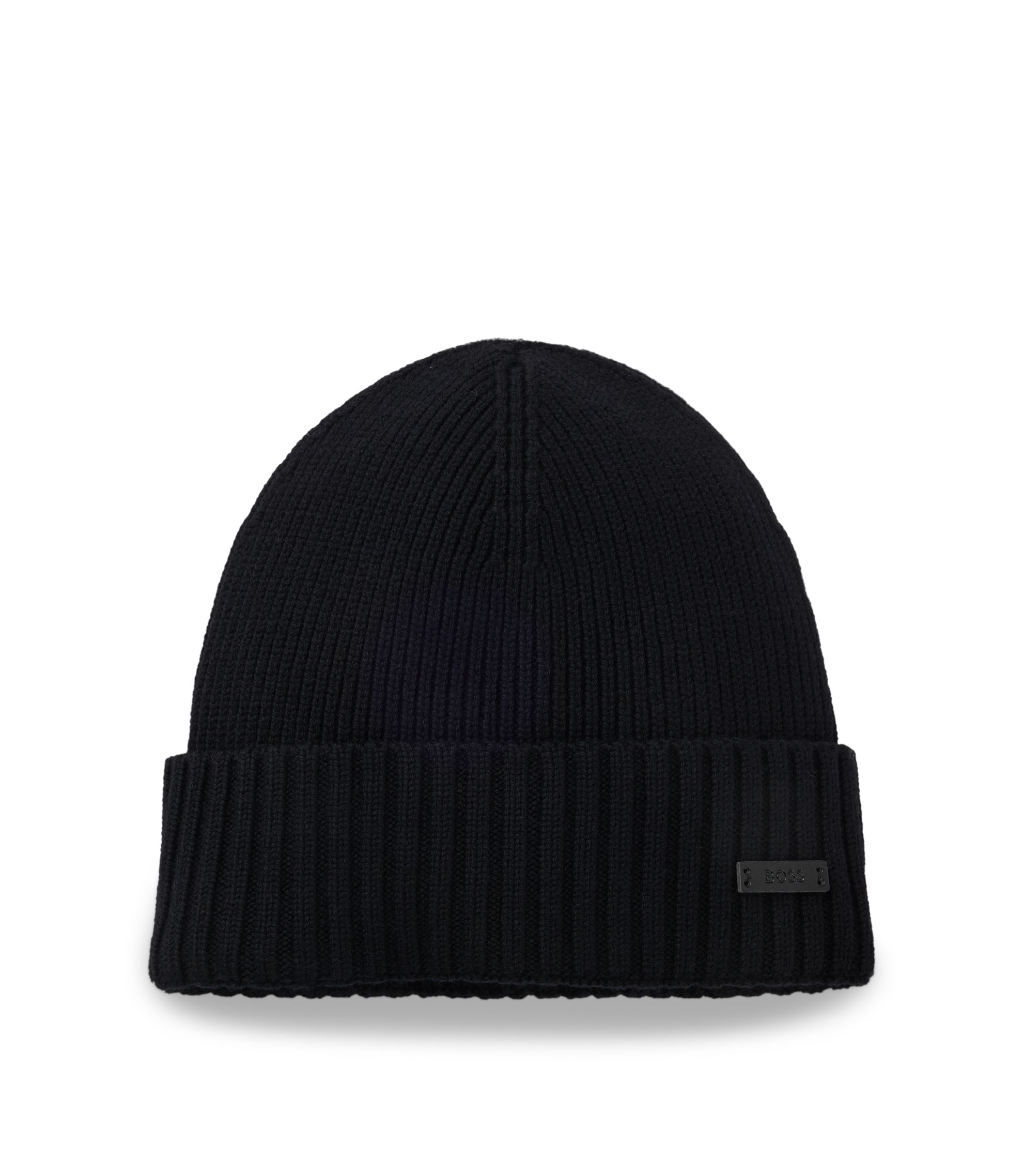 Mütze aus Schurwolle mit Logo-Applikation