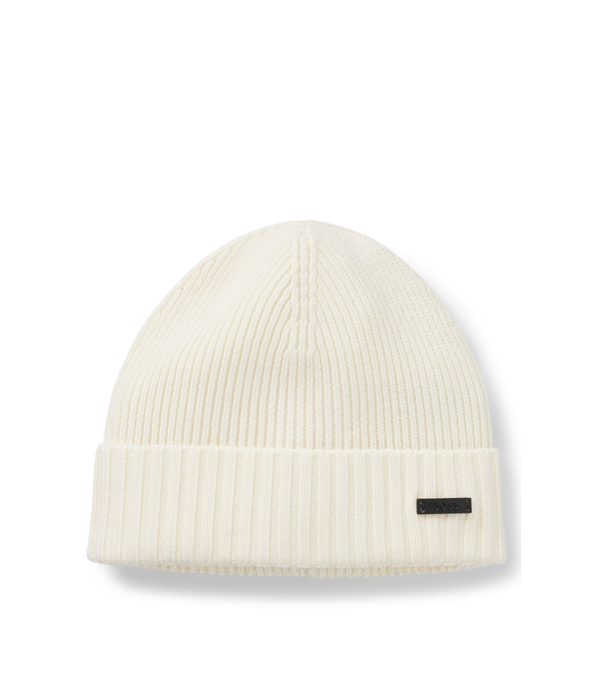 Mütze aus Schurwolle mit Logo-Applikation
