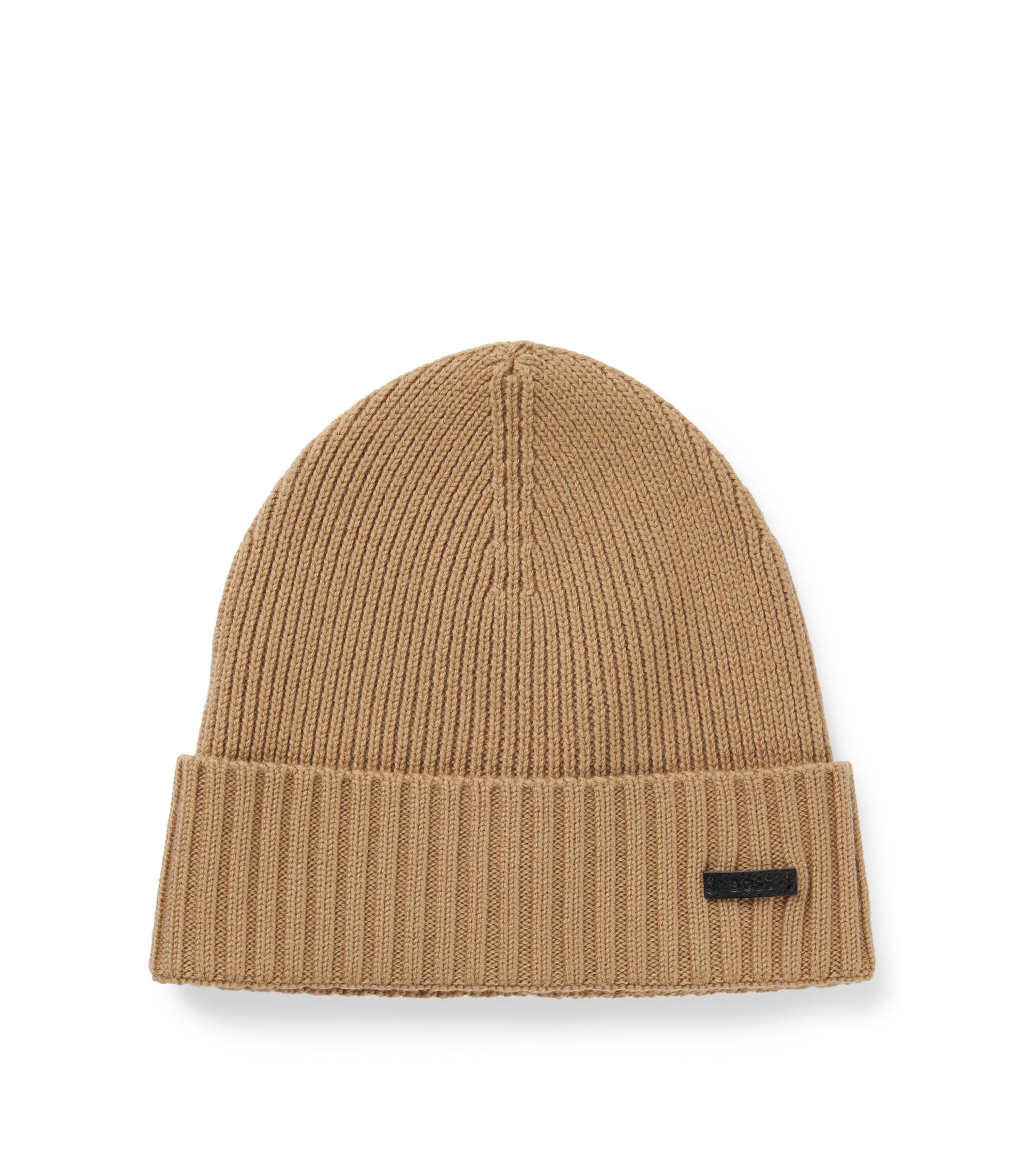 Mütze aus Schurwolle mit Logo-Applikation