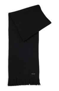 Écharpe en maille Raschel de laine mérinos, Noir