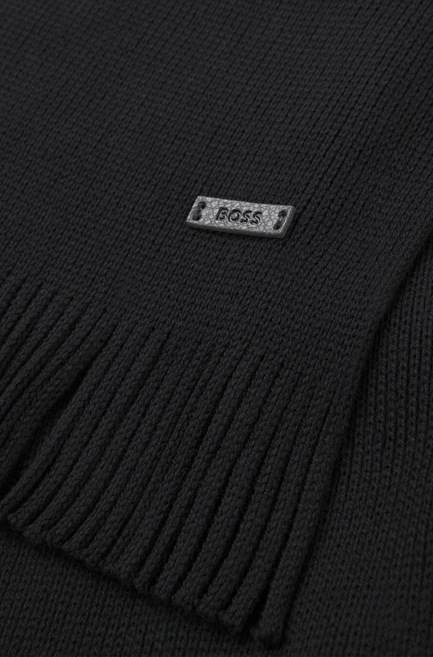 Boss Knitted scarf in virgin wool with logo detail halsdukar & sjalar herr – bild 3