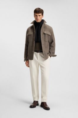 Bufanda de punto raschel en lana virgen, Negro