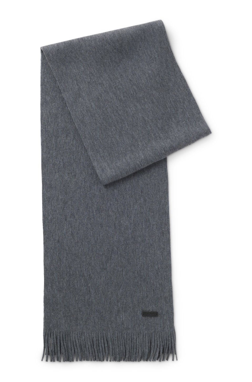 Knitted scarf in virgin wool with logo detail
