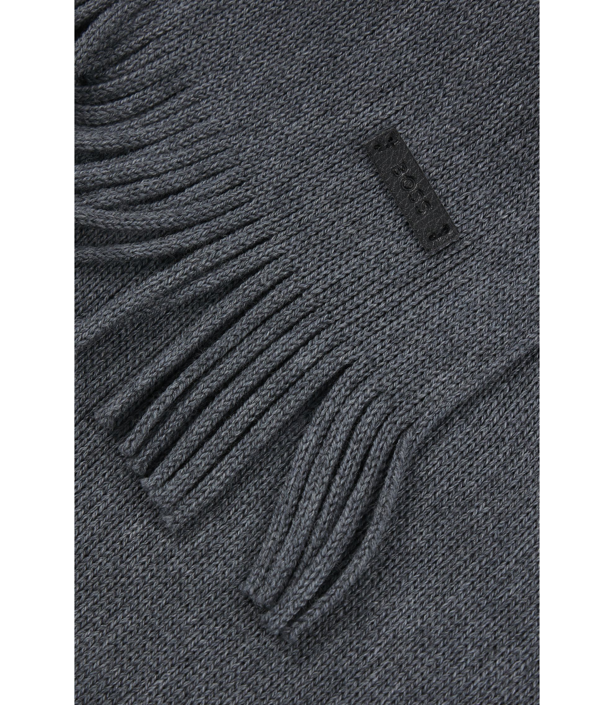 【現行品】HUGO BOSS　ラッセルニット　マフラー　レスポンシブル　箱付き BOSS - ラッセルニット マフラー レスポンシブルバージンウール - グレー