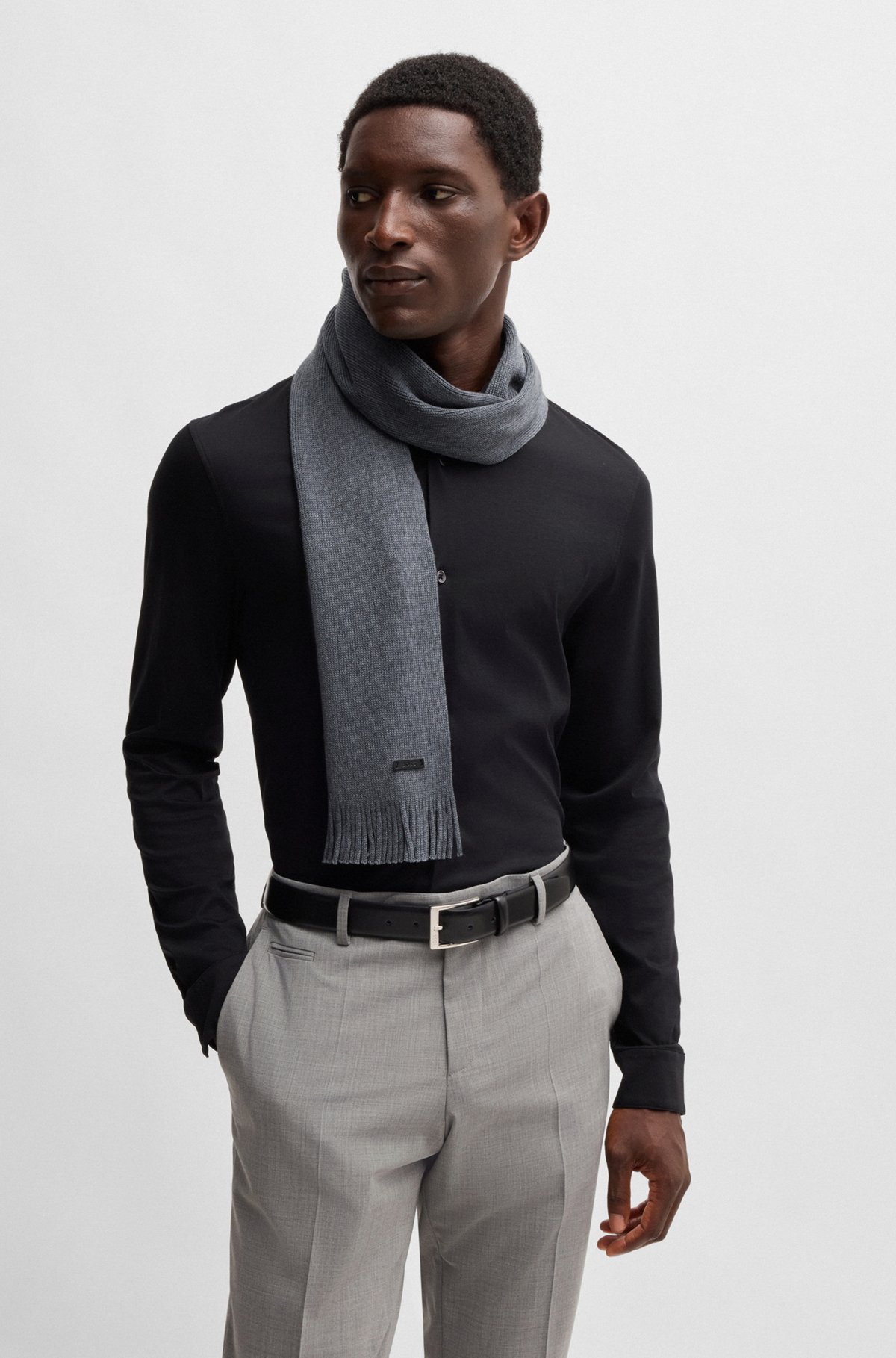 BOSS - ラッセルニット マフラー レスポンシブルバージンウール BOSS - ラッセルニット マフラー レスポンシブルバージンウール