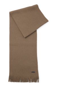 Raschel-knit scarf in merino wool, Beige