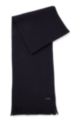 Raschel-knit scarf in responsible virgin wool, Dark Blue