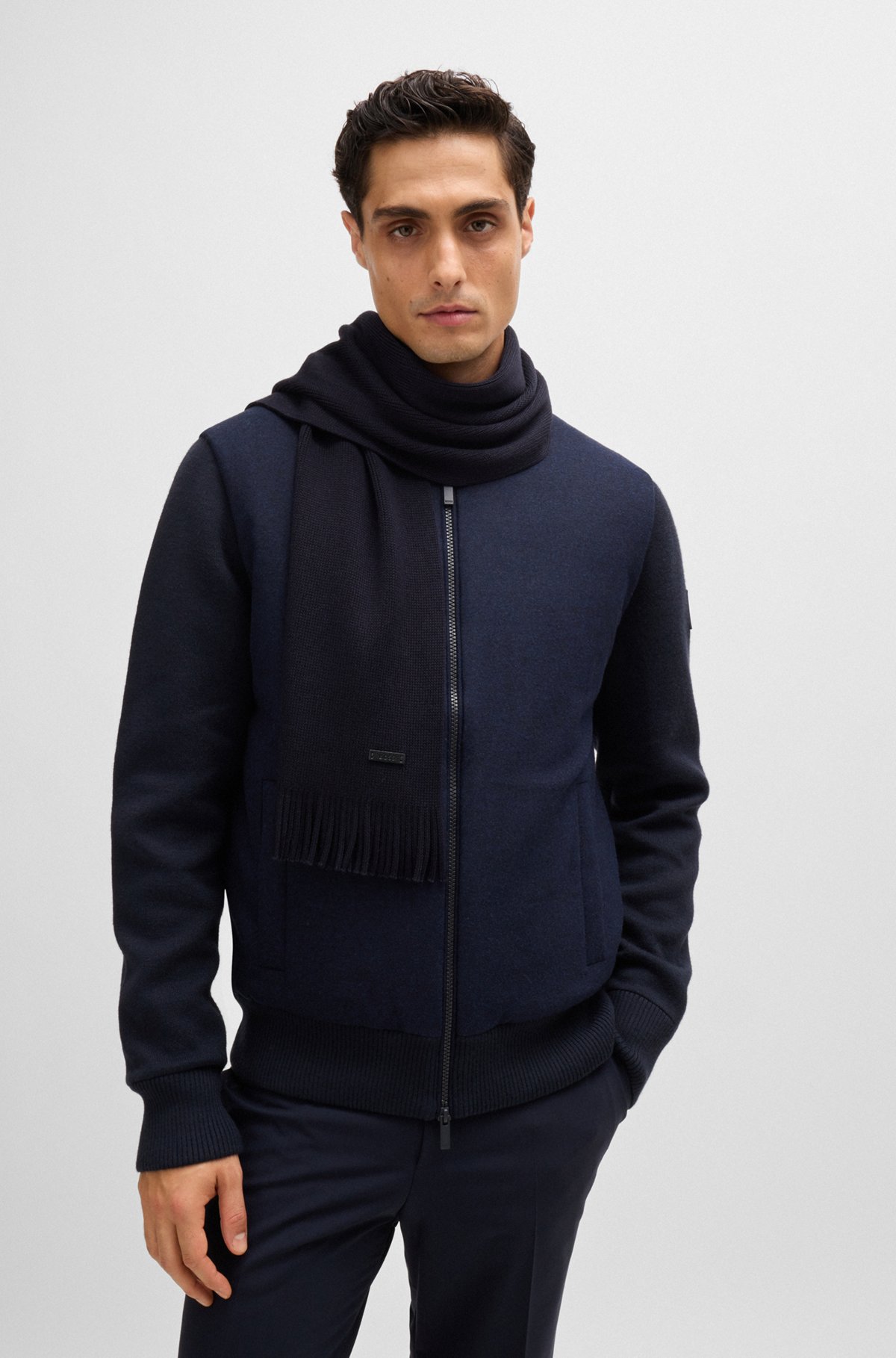 BOSS - ラッセルニット マフラー レスポンシブルバージンウール BOSS - ラッセルニット マフラー レスポンシブルバージンウール