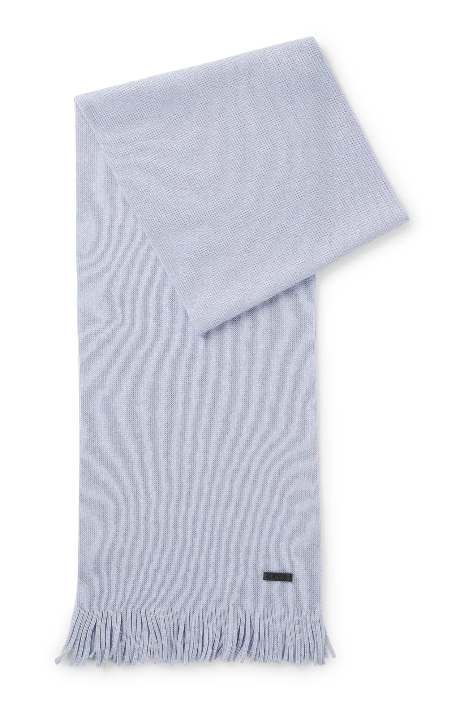 Boss Knitted scarf in virgin wool with logo detail halsdukar & sjalar herr