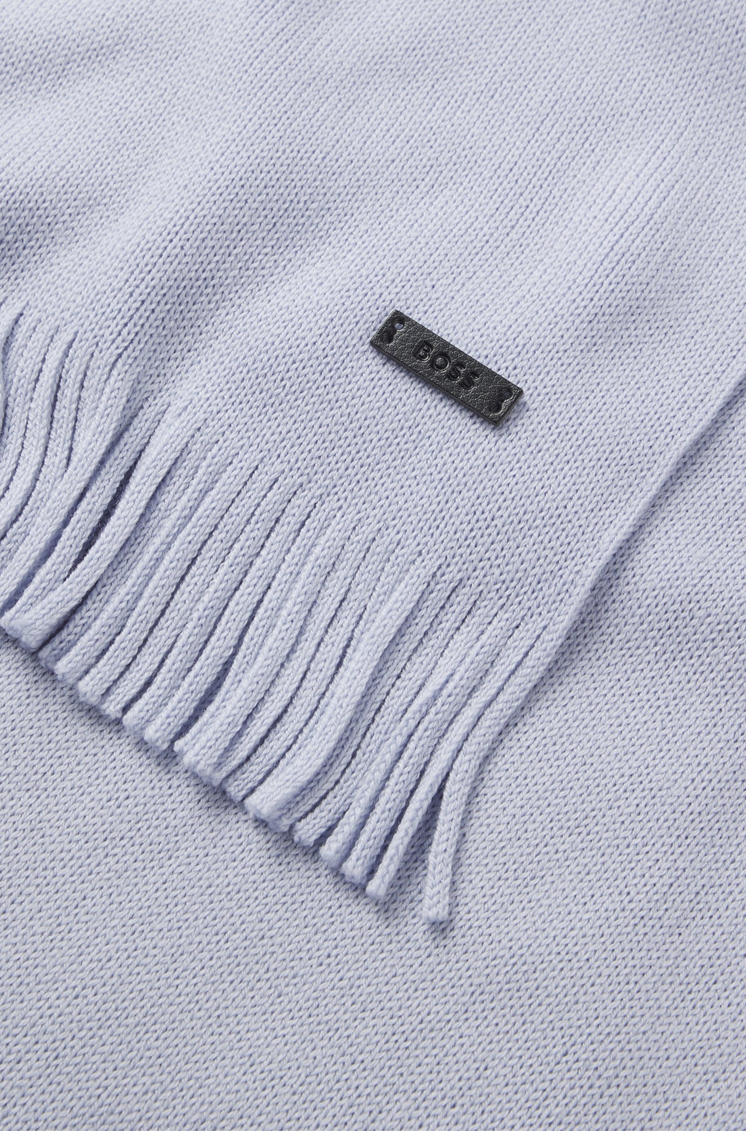 Boss Knitted scarf in virgin wool with logo detail halsdukar & sjalar herr – bild 3