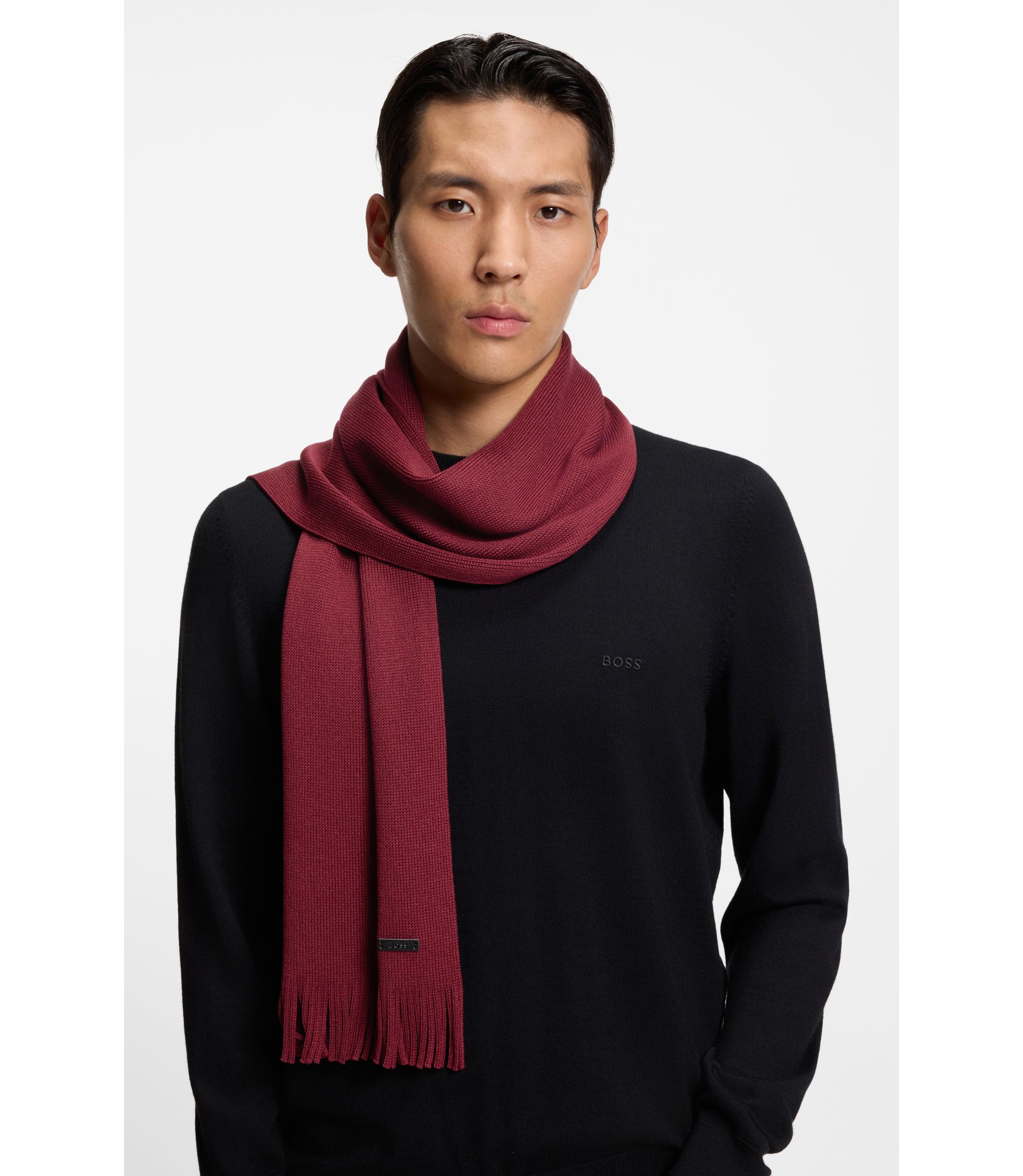 BOSS - ラッセルニット マフラー レスポンシブルバージンウール