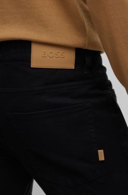 BOSS - Slim-fit jeans in stretch-denim gabardine