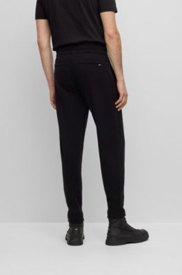 BOSS - Regular-fit tracksuit bottoms in cotton and virgin wool 