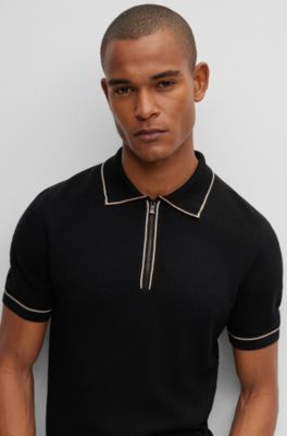 hugo boss zip up polo