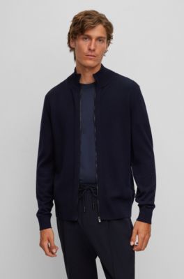 zip up long cardigan