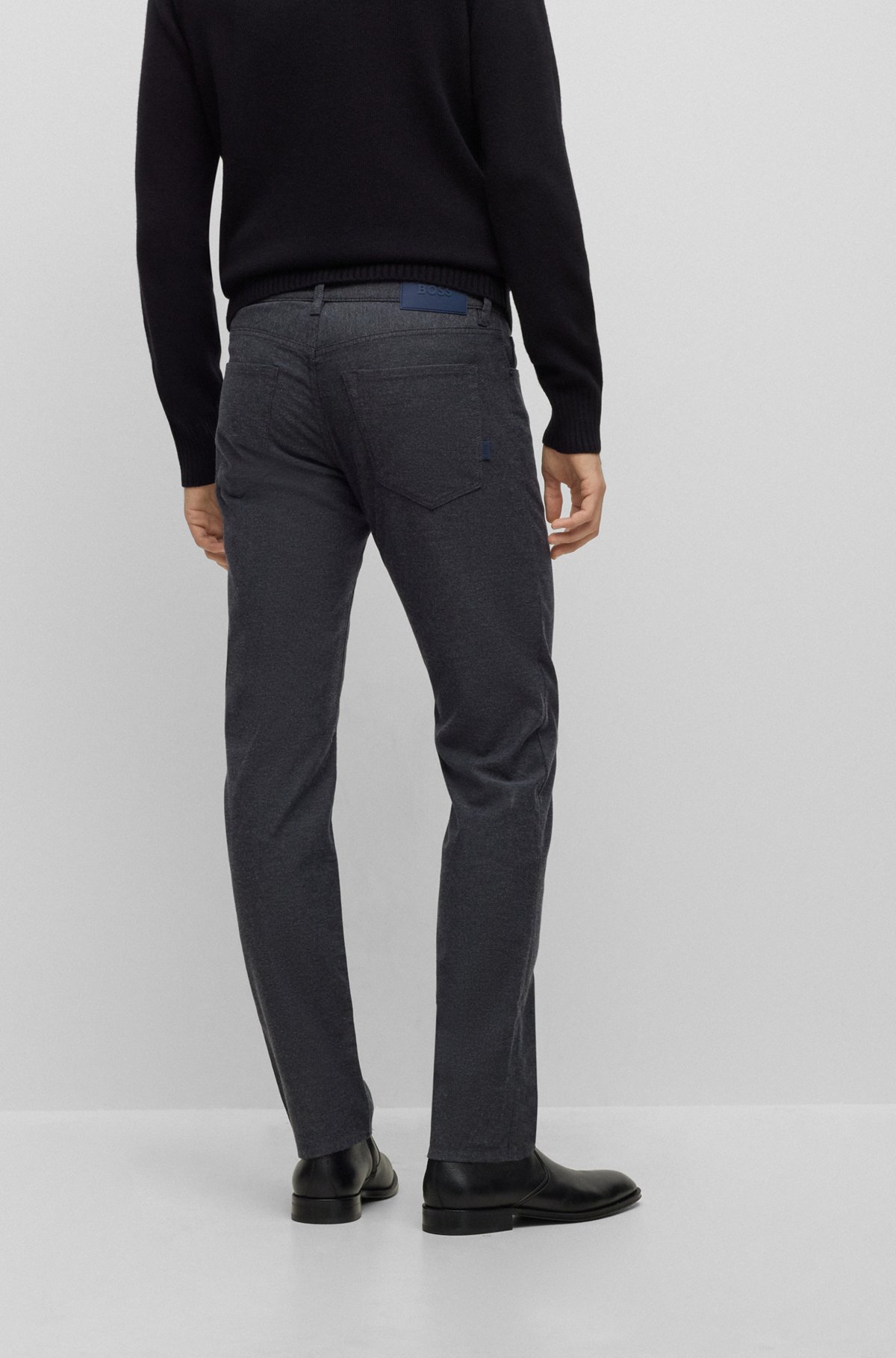 Regular-fit jeans in anti-wrinkle denim, Dark Blue