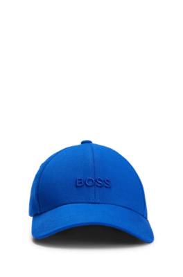 Hugo Boss 자수 로고 코튼 트윌 캡 In Blue