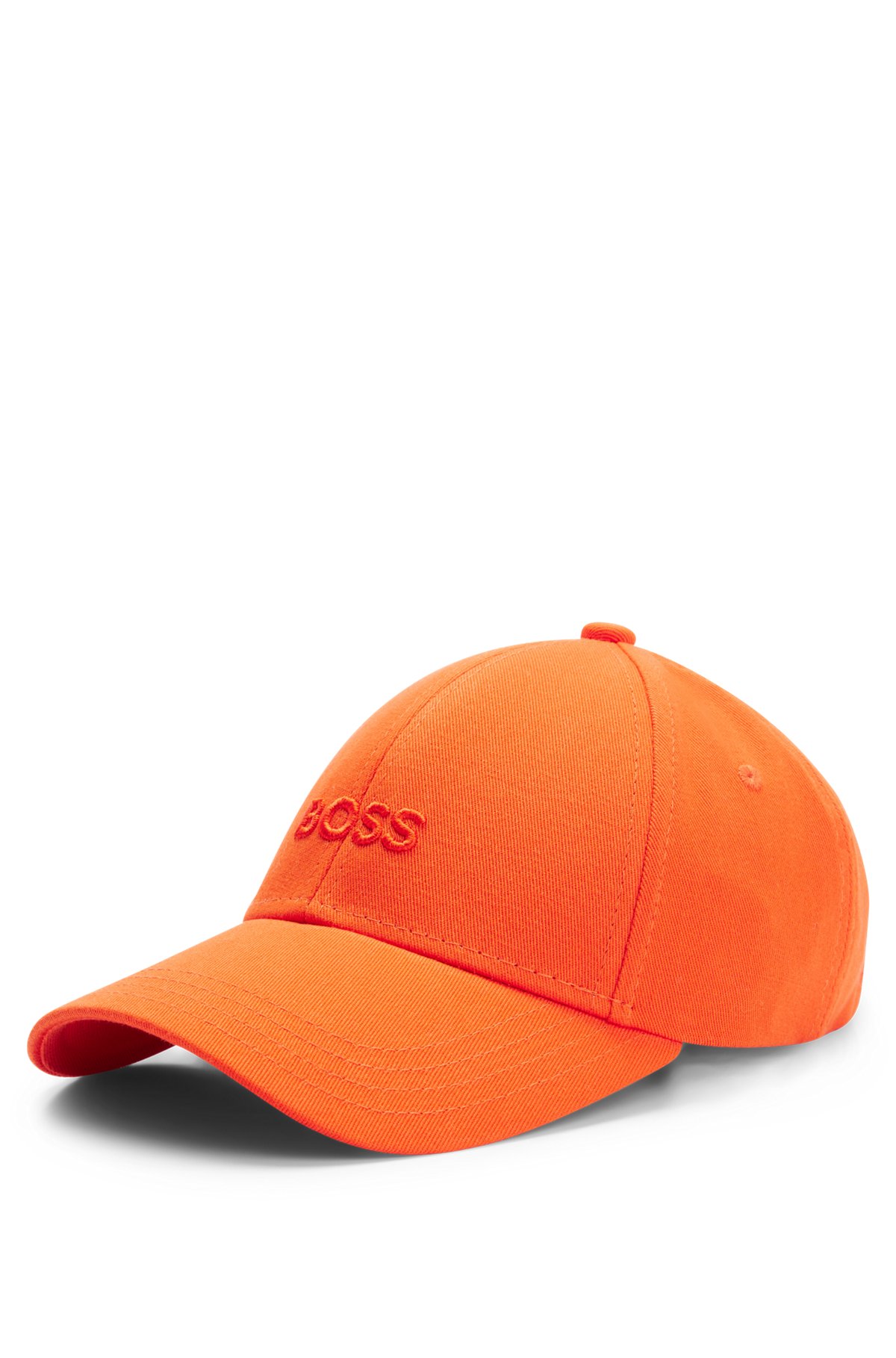 Cotton-twill cap with embroidered logo, Orange