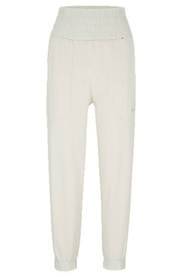 Cuffed tracksuit bottoms with ruched waistband, Hugo boss