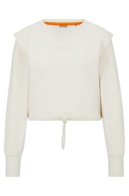 white cut off sweatshirt
