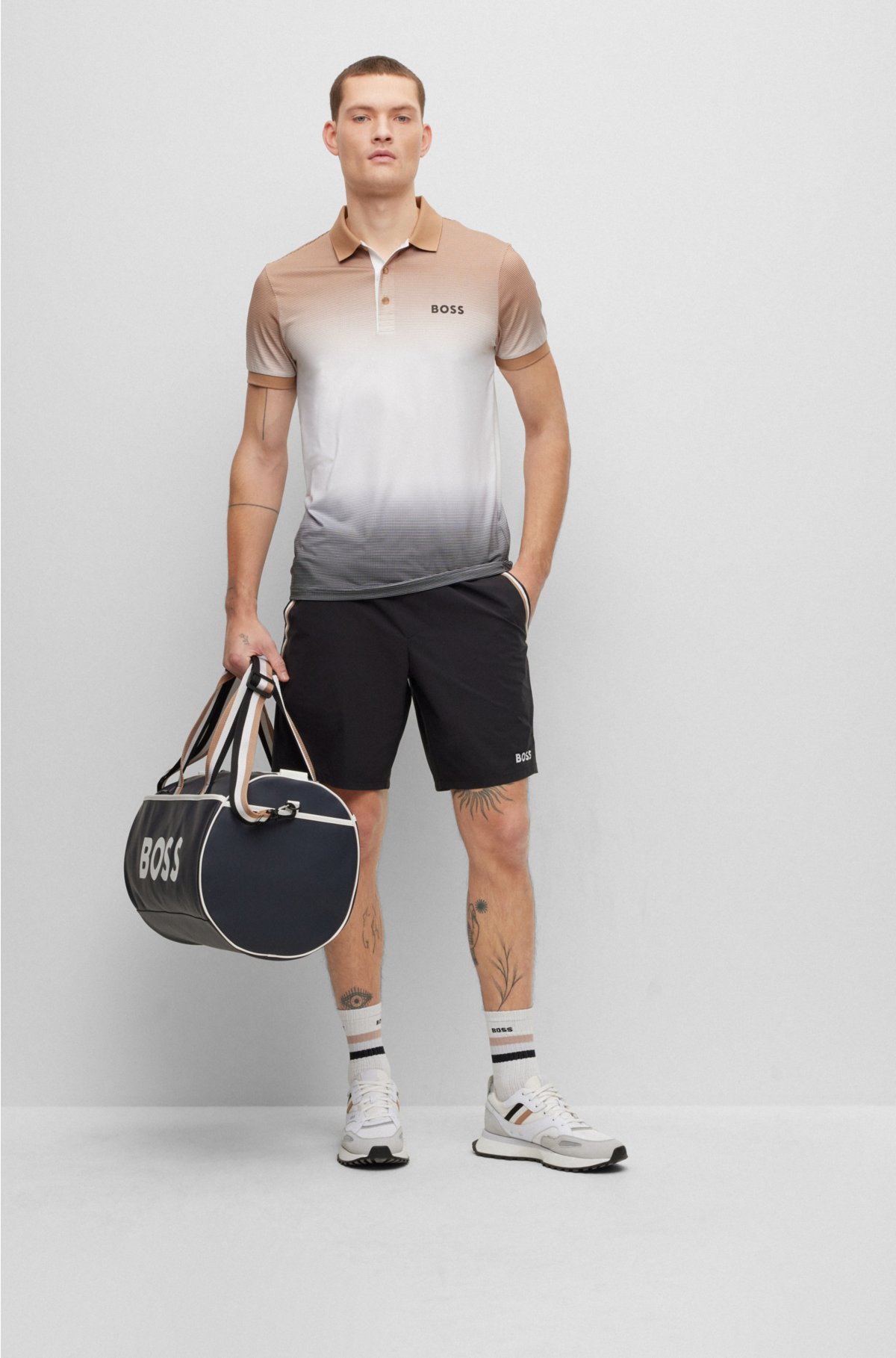 BOSS - BOSS x Matteo Berrettini water-repellent shorts with signature ...