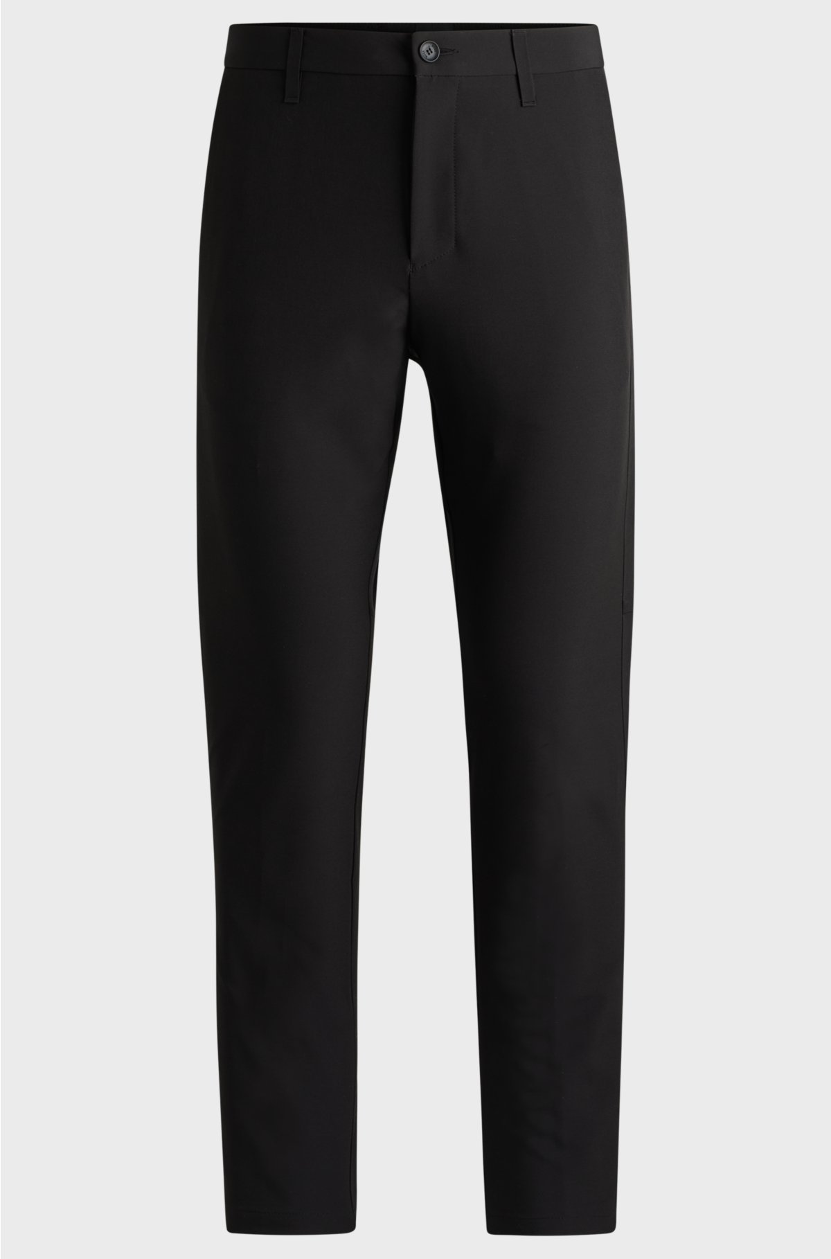Regular-fit trousers in water-repellent stretch fabric, Black