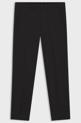 Regular-Fit Hose aus wasserabweisendem Stretch-Gewebe, Schwarz
