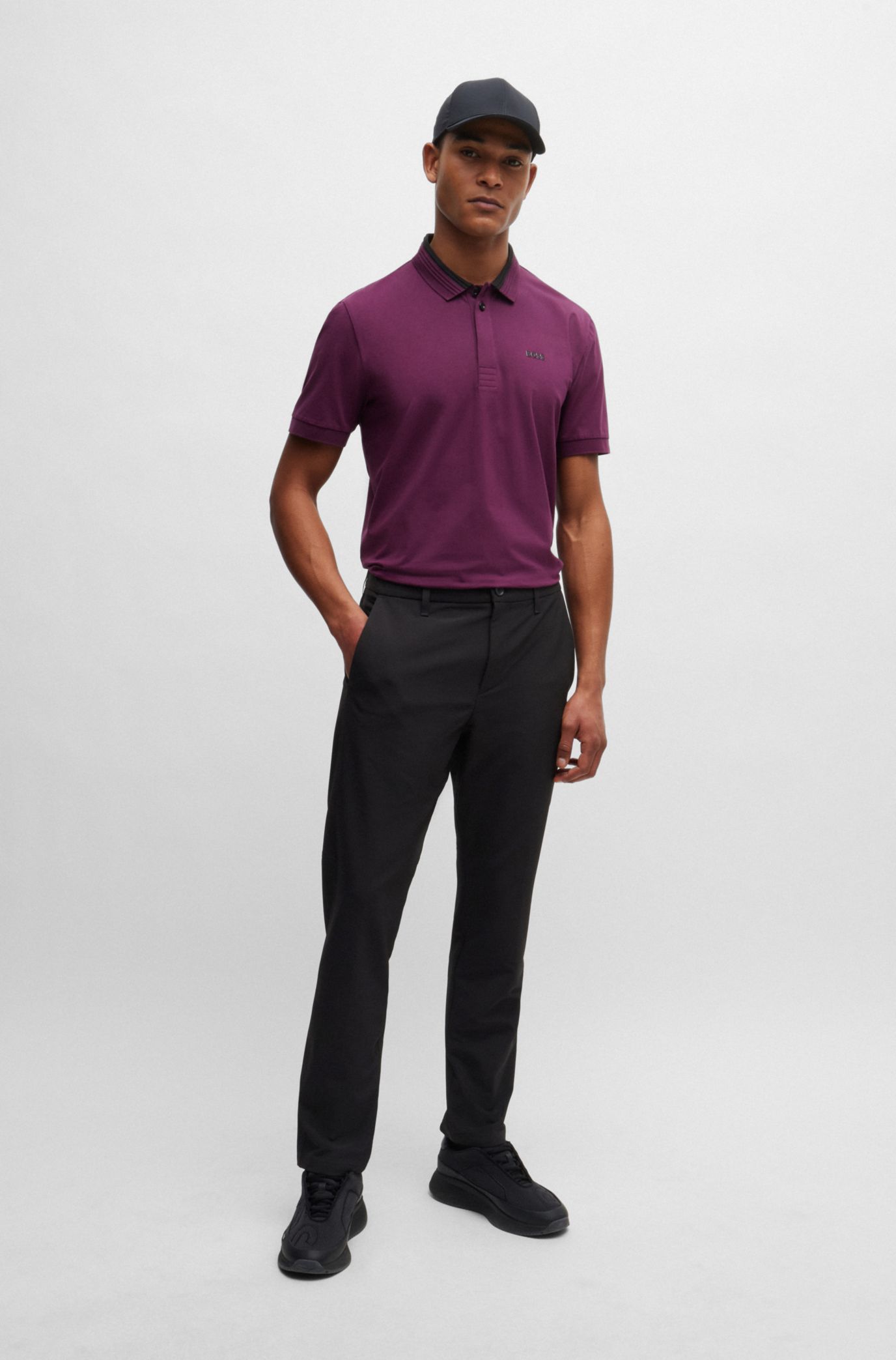 BOSS - Regular-fit trousers in water-repellent stretch fabric