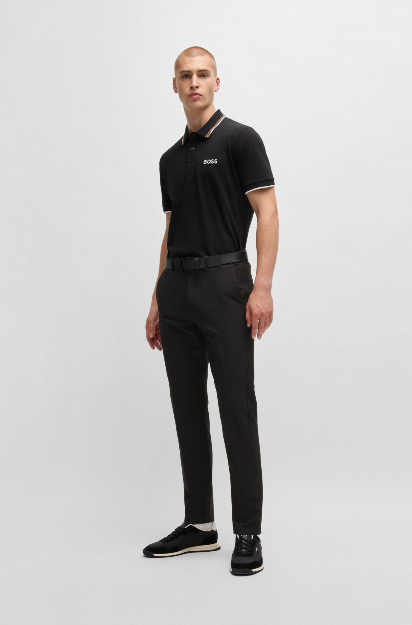 BOSS - Regular-fit trousers in water-repellent stretch fabric