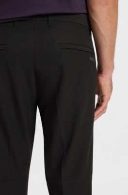 Regular-fit trousers in water-repellent stretch fabric, Black