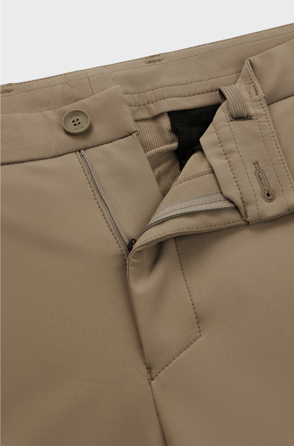 Regular-fit trousers in water-repellent stretch fabric, Light Green