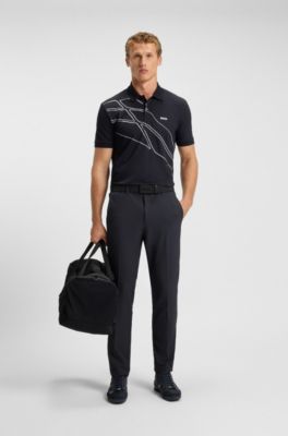 Regular-fit trousers in water-repellent stretch fabric, Dark Blue