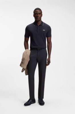 Regular-fit broek van waterafstotend stretchmateriaal, Donkerblauw