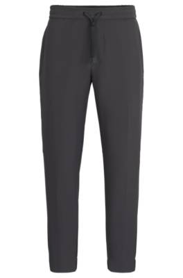 Hugo Boss Water-repellent Tapered-fit Chinos In Stretch Fabric In Dark Grey